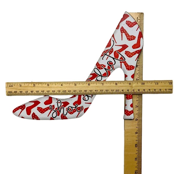 Plaque High Heel Shoe Addict Graphic Wall Sign Hang or Freestanding 10 X 8 in - Picture 3 of 11